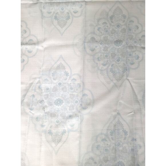 Morrocan Style Floral Pattern Polyester Fabric Shower Curtain, 72x72, Blue/White - Picture 12 of 12